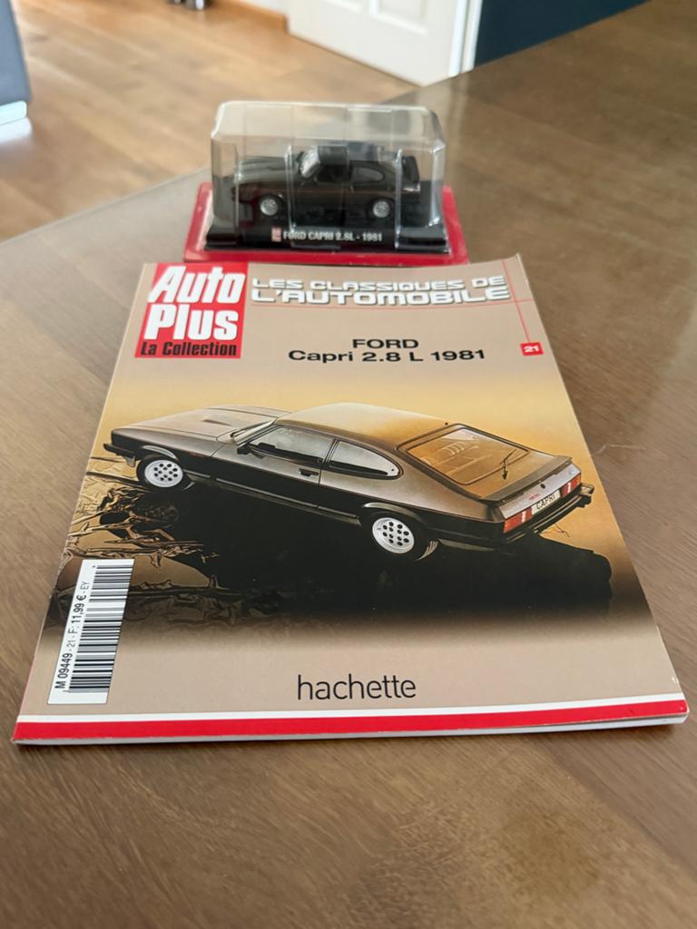 Ford Capri 2.8L 1981 modelauto met tijdschrift, Ophalen of Verzenden, Nieuw, Auto, Overige merken