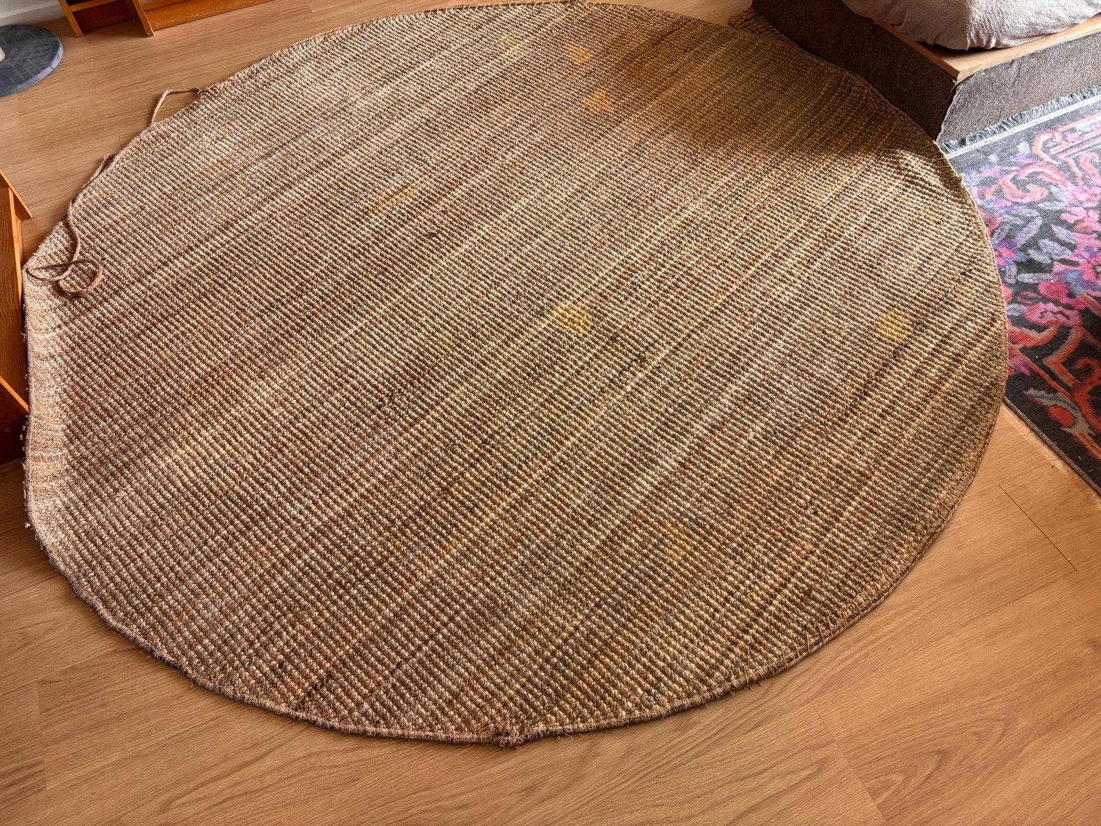 Groot boho sisal kleed, Ophalen, Gebruikt, Bruin, Rond