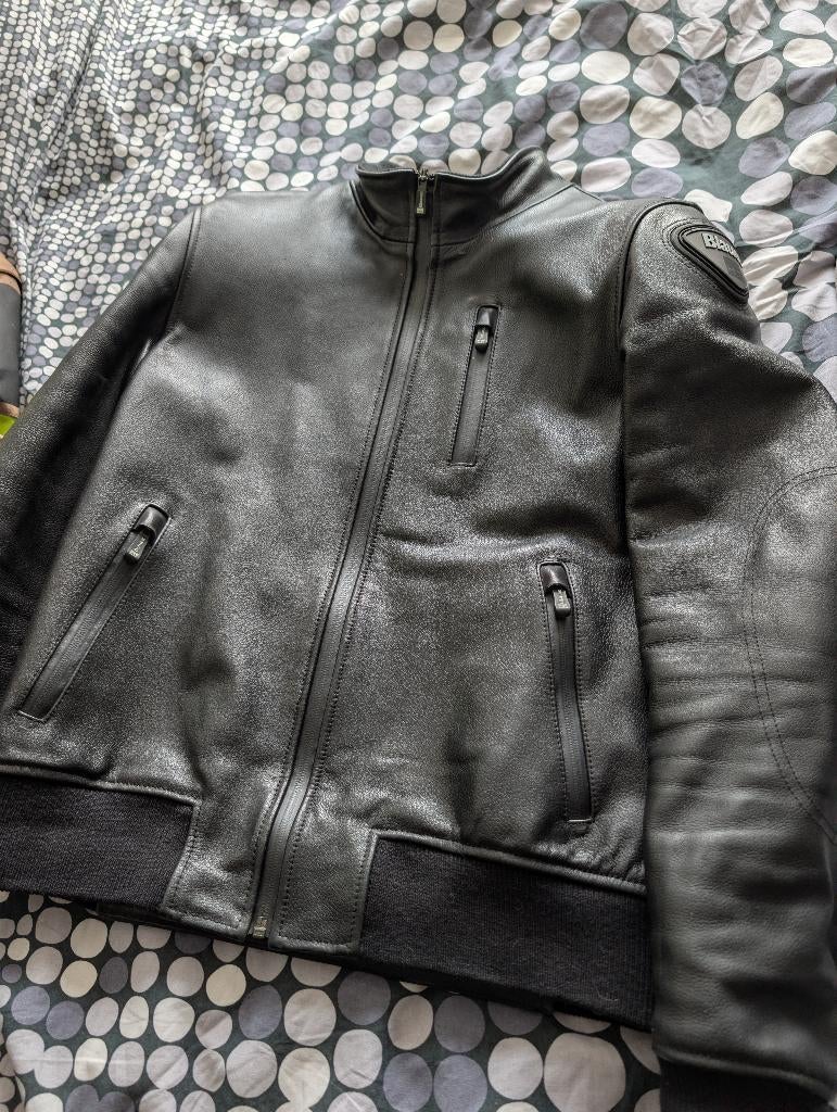 Blauer leren motorjas, Motoren, Kleding | Motorkleding, Jas | leer, Ophalen of Verzenden, Tweedehands, Heren