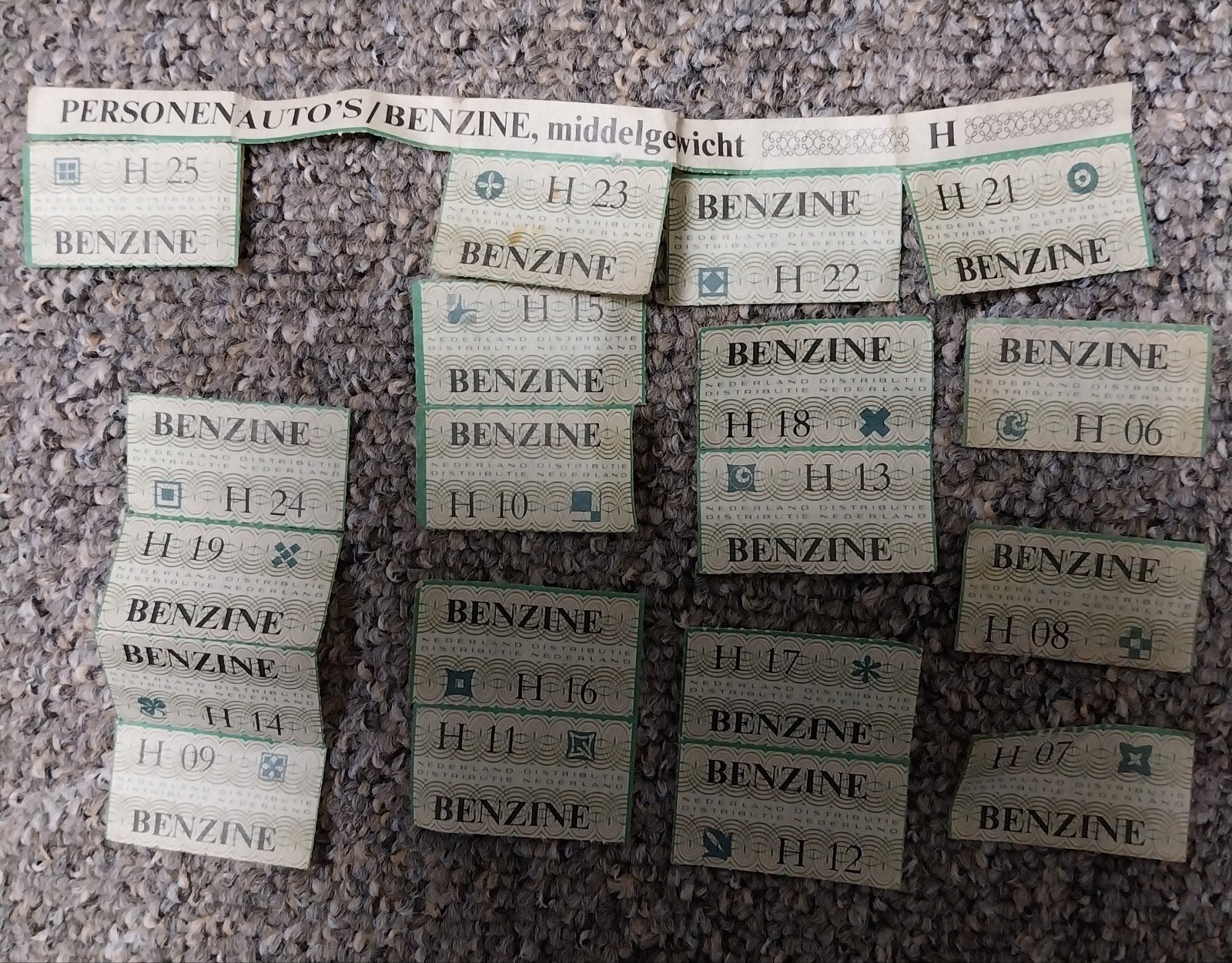 Oude benzinebonnen / benzinecoupons, Ophalen of Verzenden