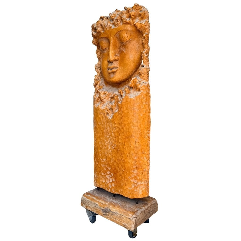 Guanyin – Chinees houten beeld – 159 cm, Antiek en Kunst, Ophalen of Verzenden