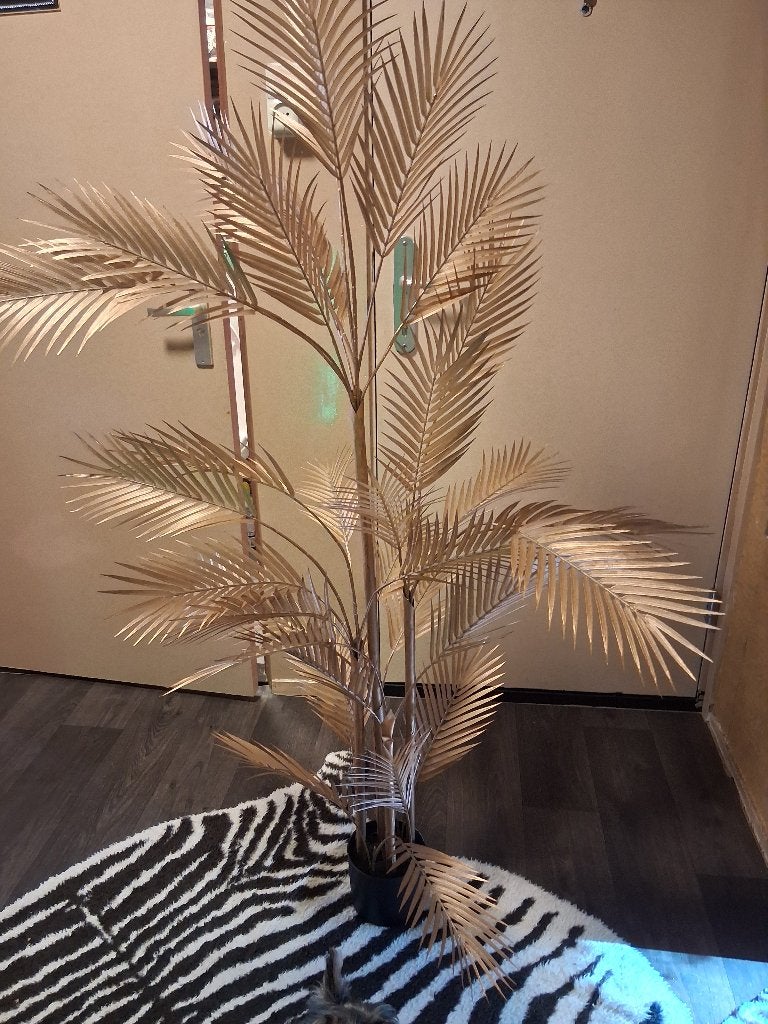 Gouden palmboom, Ophalen, 160 cm, Kunstplant, Zo goed als nieuw