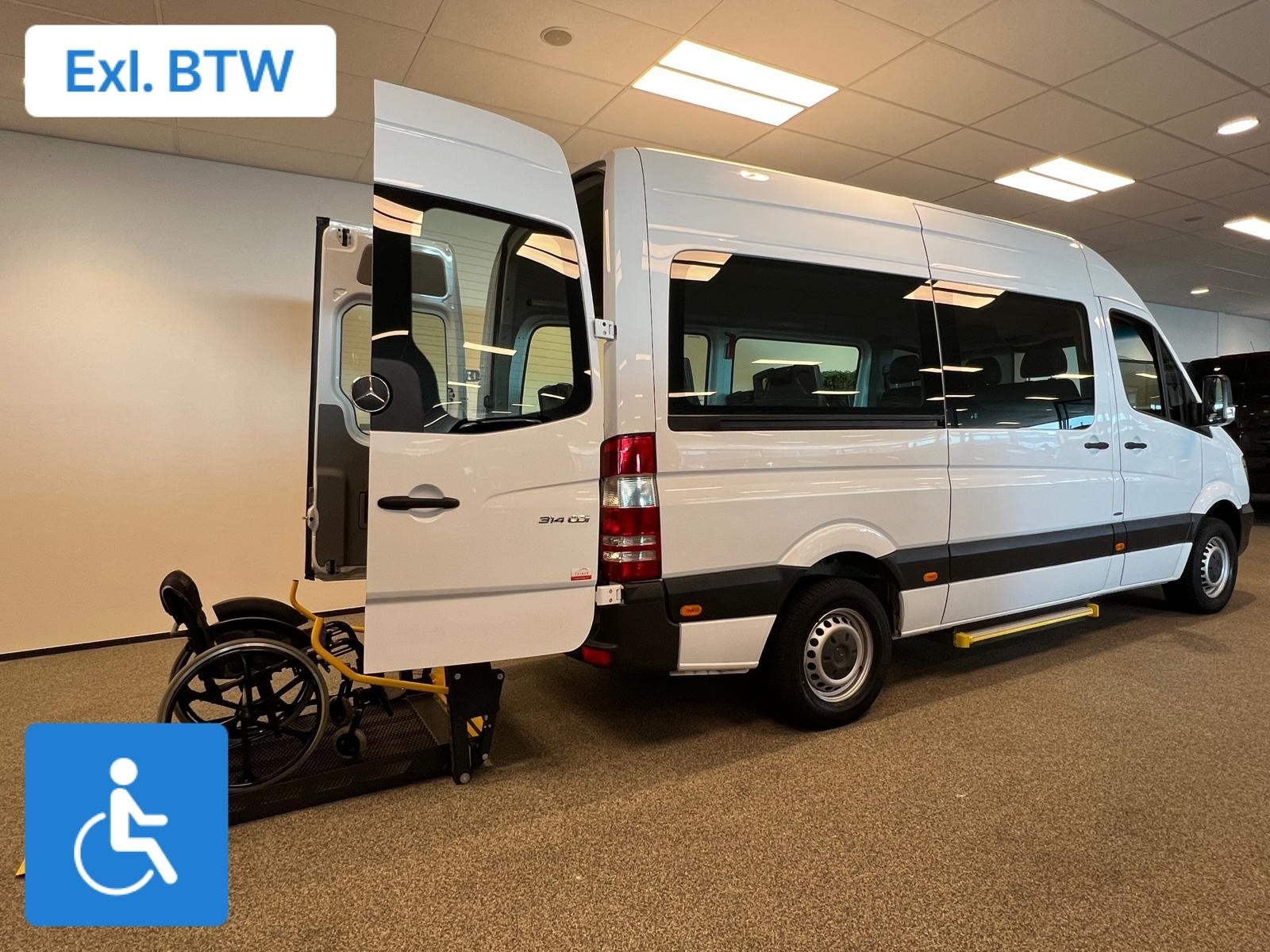 Mercedes Sprinter L2H2 Rolstoelbus Groepsvervoer, 13 km/l, Stof, Gebruikt, Wit
