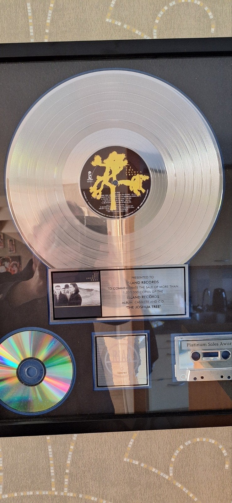U2 RIAA Gouden Plaat - The Joshua Tree, Rock, Speciale editie, Overige formaten, Ophalen of Verzenden
