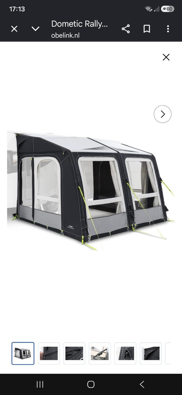 Dometic Rally Air Pro 330 S voortent met elektrische pomp, Caravans en Kamperen, Ophalen of Verzenden, Zo goed als nieuw, Tot en met 2