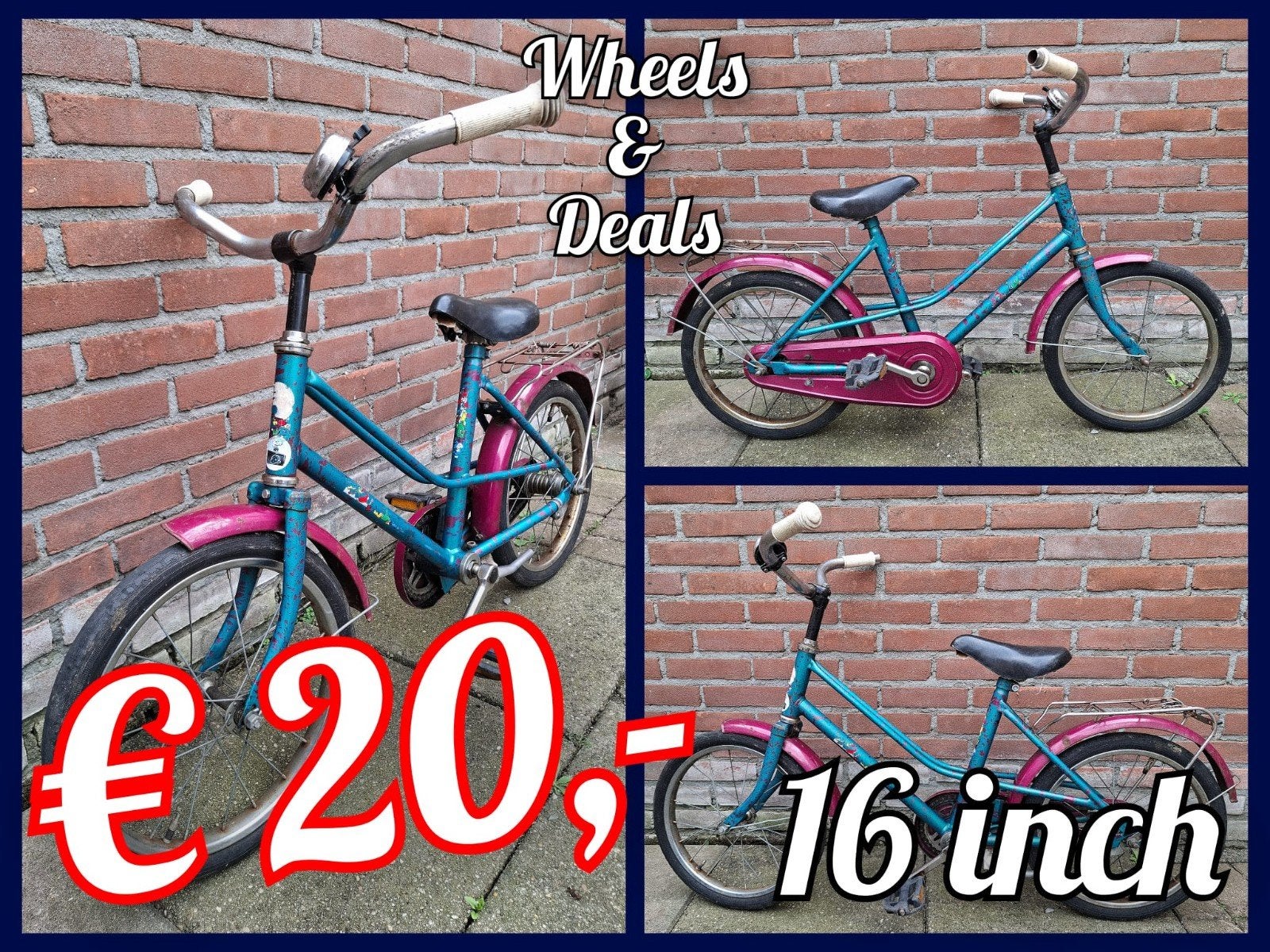 meisjes fiets  16 inch, Ophalen, Gebruikt, Terugtraprem, 16 inch