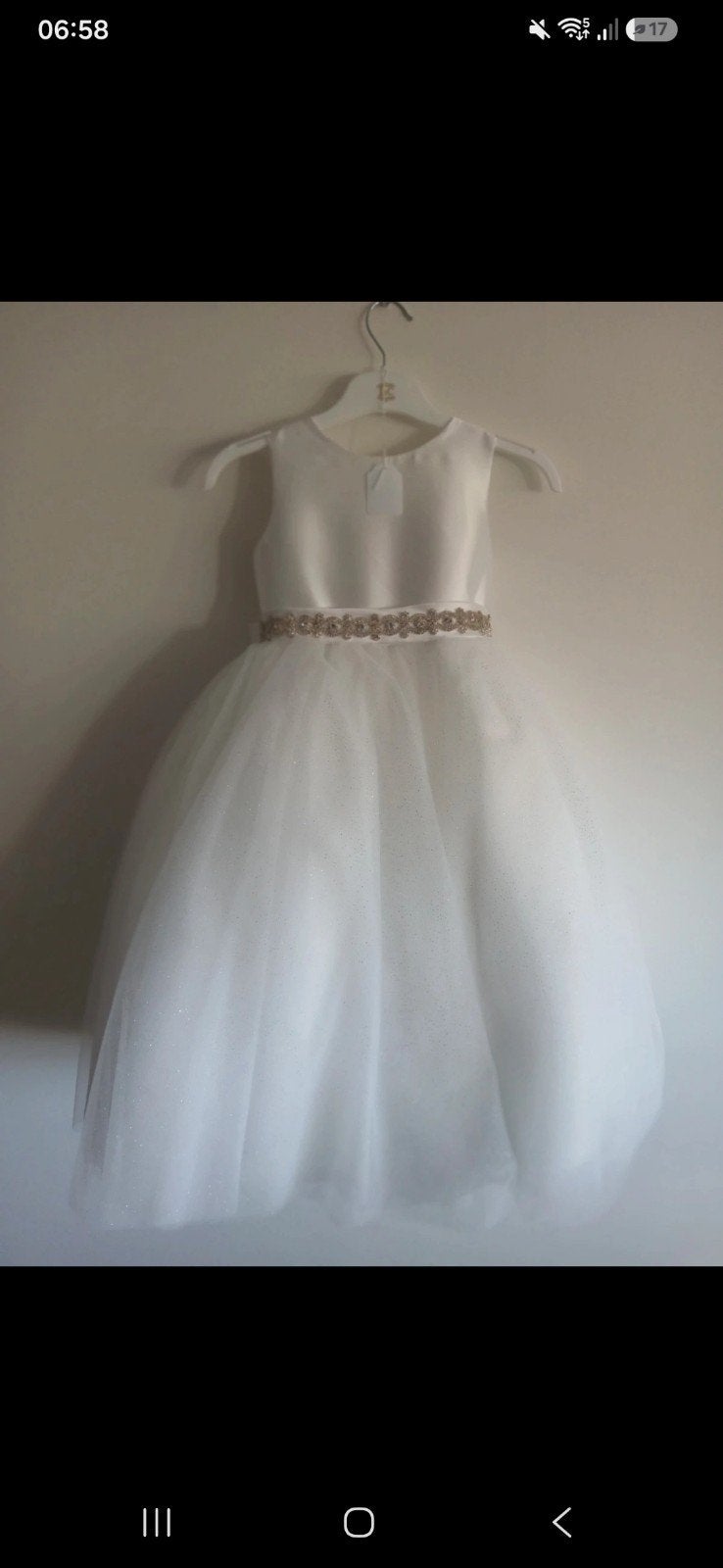 Witte feestjurk met glitter en strik voor meisjes, Kinderen en Baby's, Kinderkleding | Overige, Ophalen of Verzenden, Nieuw, Onbekend