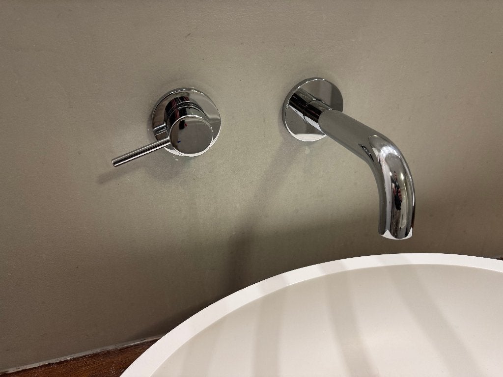 2x wastafelkraan inbouw, Doe-het-zelf en Verbouw, Sanitair, Ophalen, Gebruikt, Chroom, Kraan
