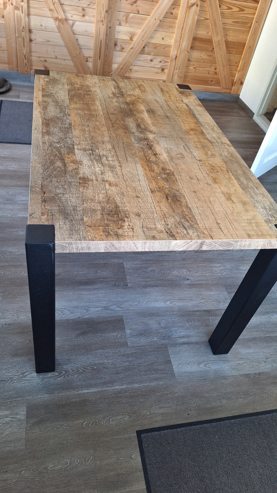 Industriële keuken tafel (138x90cm), Tuin en Terras, Ophalen, Gebruikt, Rechthoekig, Kunststof