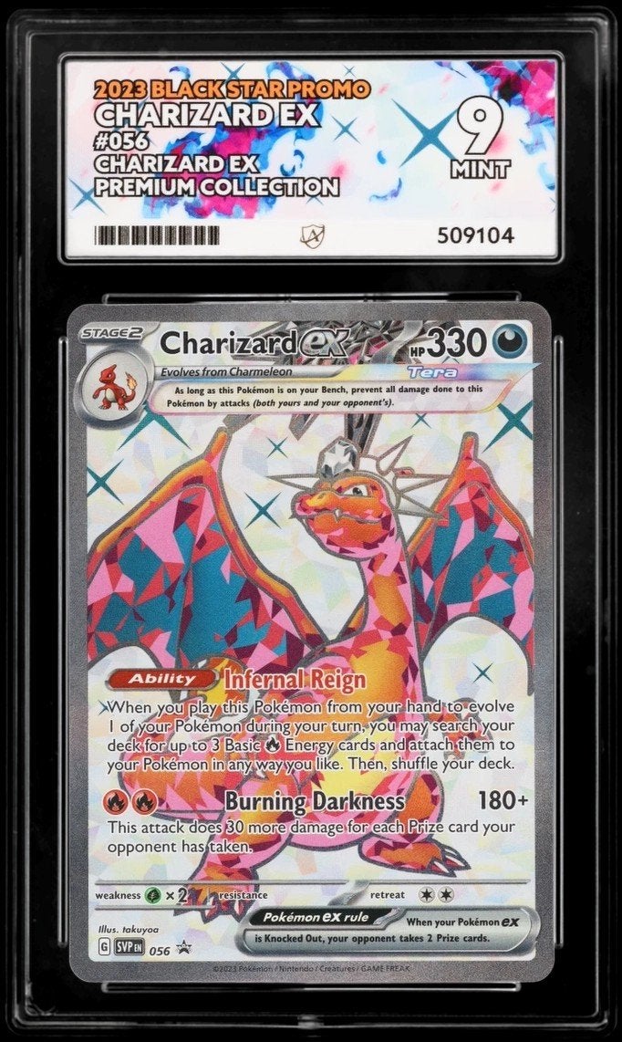 ACE Grading Charizard ex 2023 Black Star Promo #056 Mint 9, Hobby en Vrije tijd, Ophalen of Verzenden