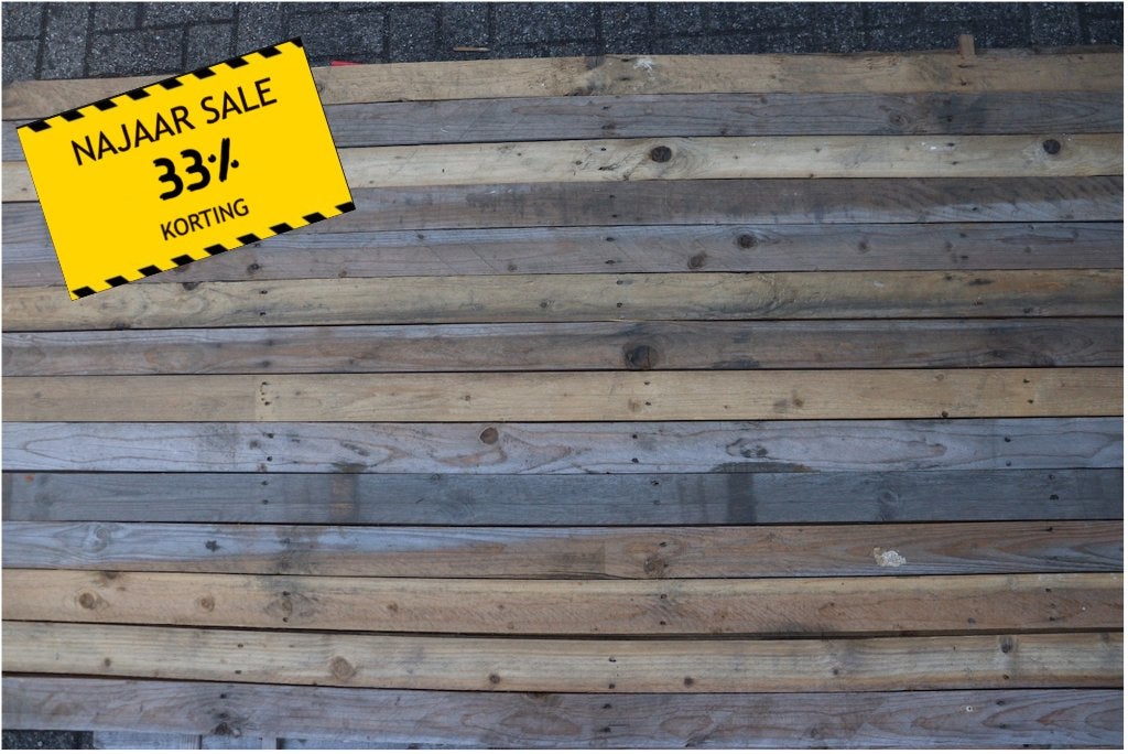 PALLET AANBIEDING Sloophouten planken 16x70mm (17,3m2), Ophalen of Verzenden, Gebruikt, 180 tot 250 cm, Planken
