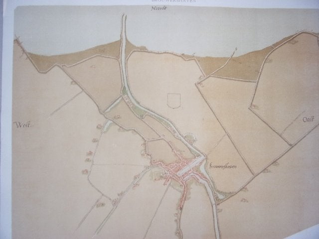Brouwershaven Plattegrond van de stad Jacob van Deventer, Cartografie, Ophalen of Verzenden, 34 cm, Blanco verso