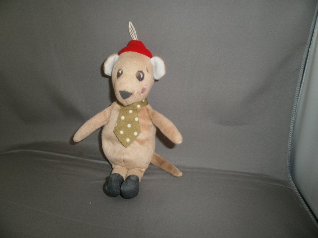 Ikea hassel mus hond/hondje bruin en stropdas rode muts 22cm, IKEA, Zo goed als nieuw, Middelgroot (20 tot 80 cm), Meerkleurig