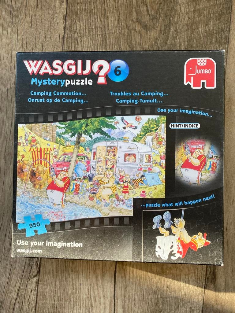 Wasgij Mystery 6: Onrust op de Camping, Ophalen, 500 t/m 1500 stukjes, Gebruikt, Legpuzzel