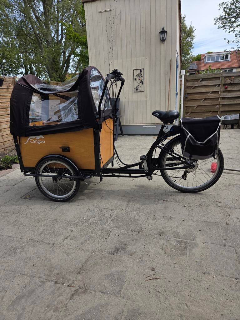Cangoo elektrischeBakfiets met Huif - Ideaal voor 4 Kinderen, Ophalen of Verzenden, Gebruikt, 4 kinderen of meer, Huif