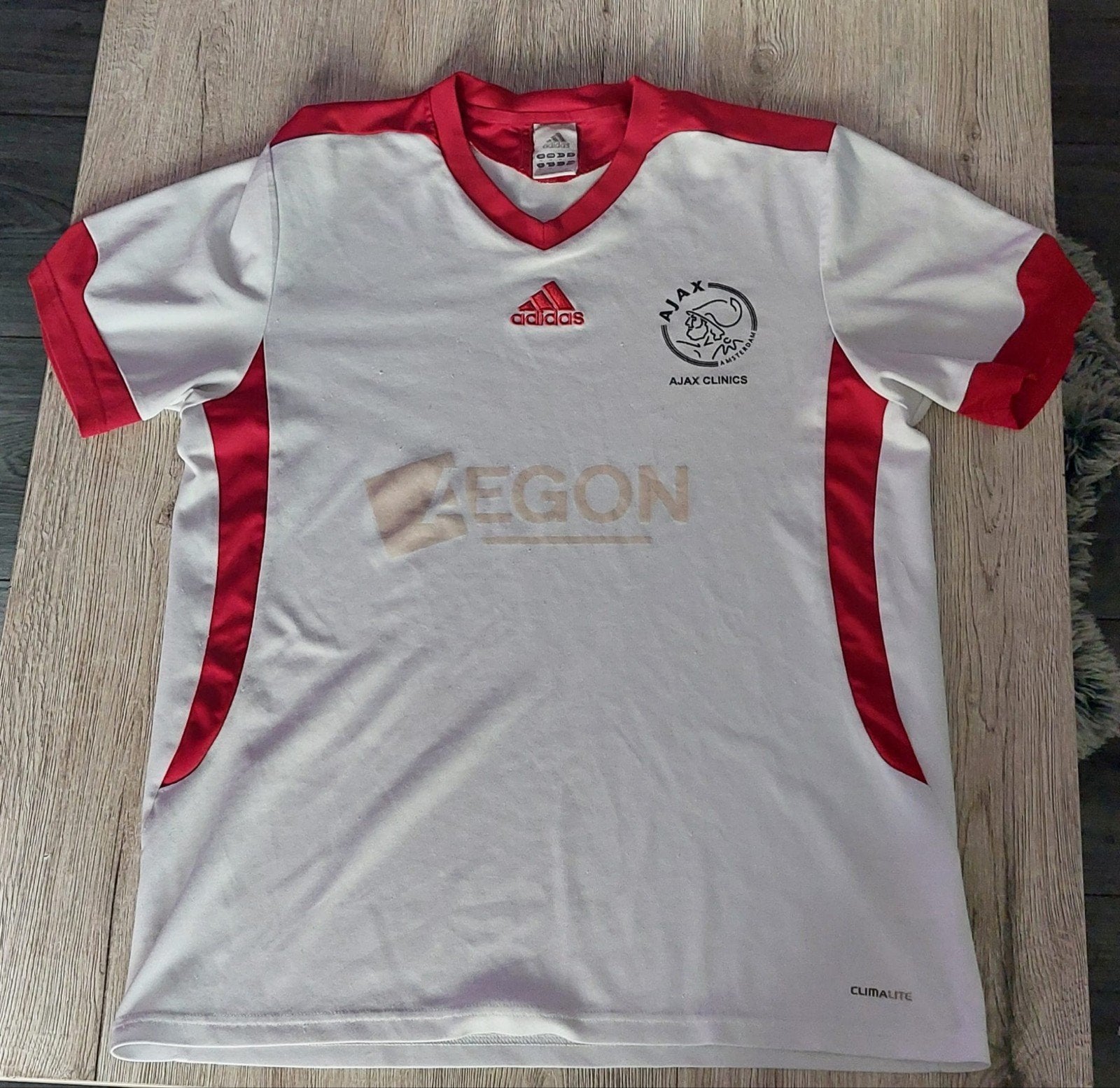 Ajax Thuisshirt 2008/2010 - Maat M, Wit, Adidas, Voetbal, Gedragen