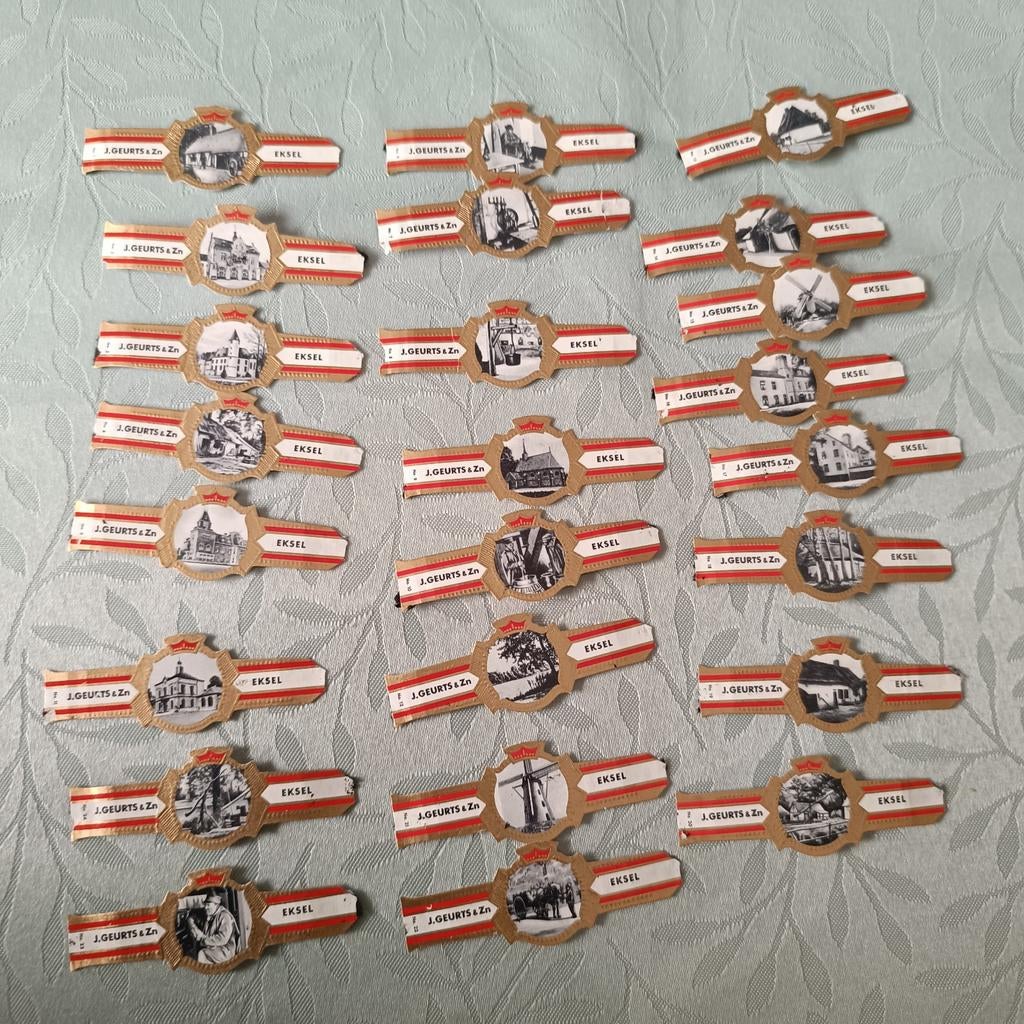 Sigarenbandjes J. Geurts & Zn. EKSEL - Diverse Afbee, Ophalen of Verzenden