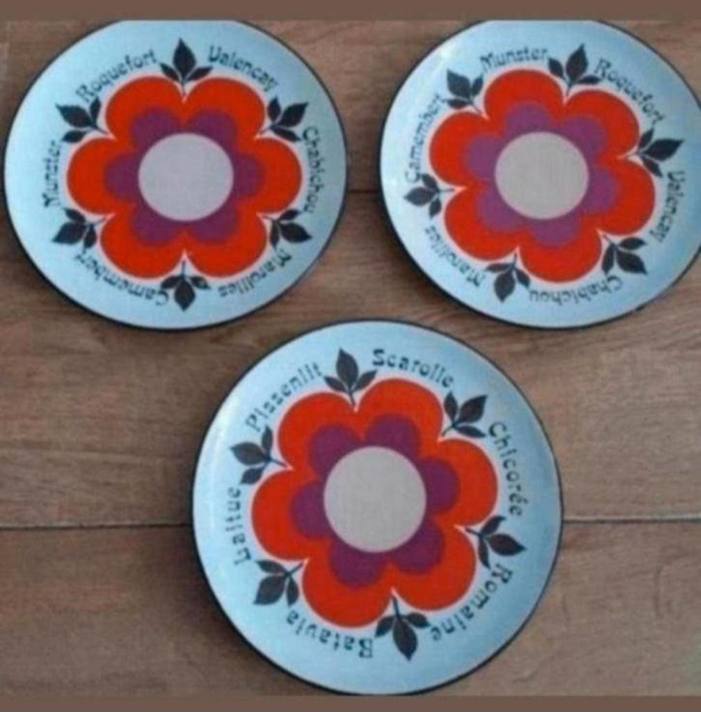 Drie retro borden Gien France, Ophalen of Verzenden, Bord(en), Overige stijlen, Glas