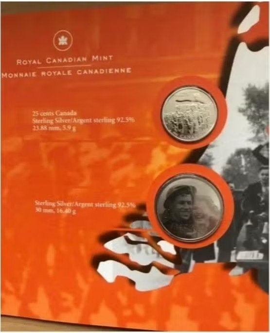 Nederland - Canada set - 60 jaar bevrijding 2005, Verzenden, Noord-Amerika, Setje, Zilver