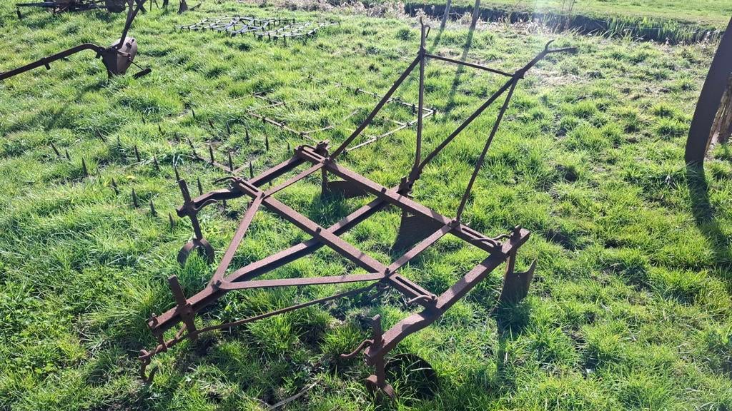 Oude antieke schoffel paarden landbouwwerktuig, Antiek en Kunst, Ophalen