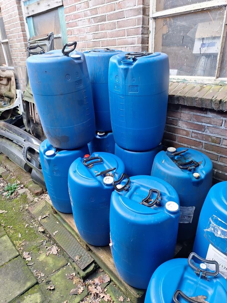60 liter kunststof vat - Blauw vat met handvat, Ophalen of Verzenden