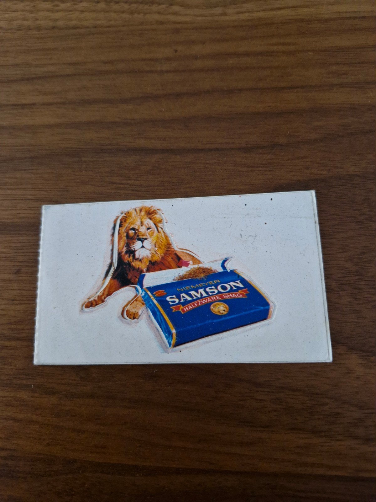 9804 Vintage Samson Shag Leeuw Sticker/Plaatje, Ophalen of Verzenden