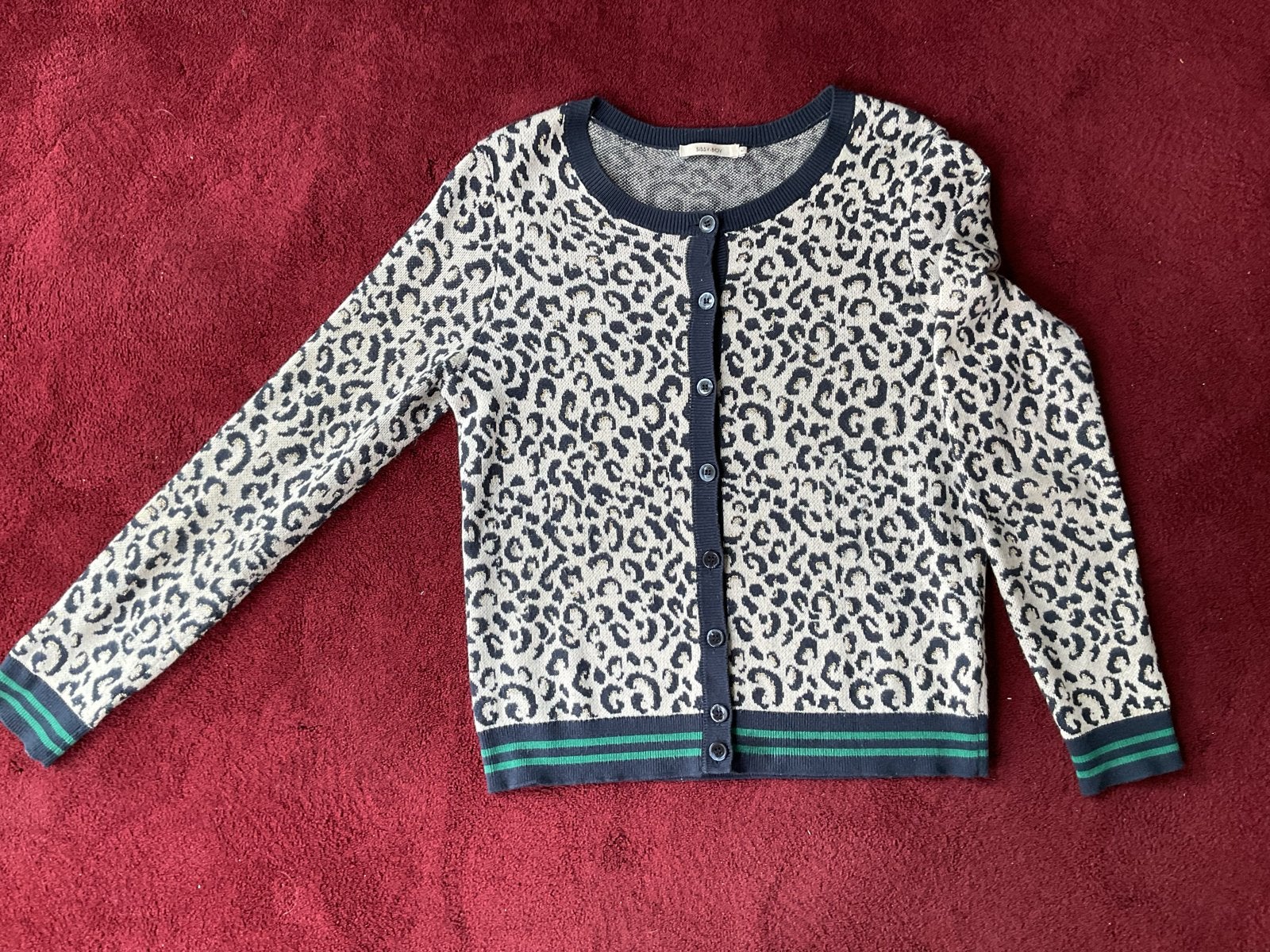 Sissy-Boy luipaardprint vest met groene strepen, Ophalen of Verzenden, Zo goed als nieuw, Maat 38/40 (M), Beige