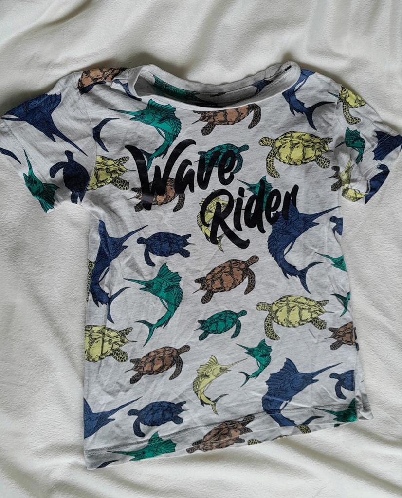 T-shirt met zeedieren print 'Wave Rider' maat 92, Ophalen, Gebruikt, Shirt of Longsleeve, Onbekend
