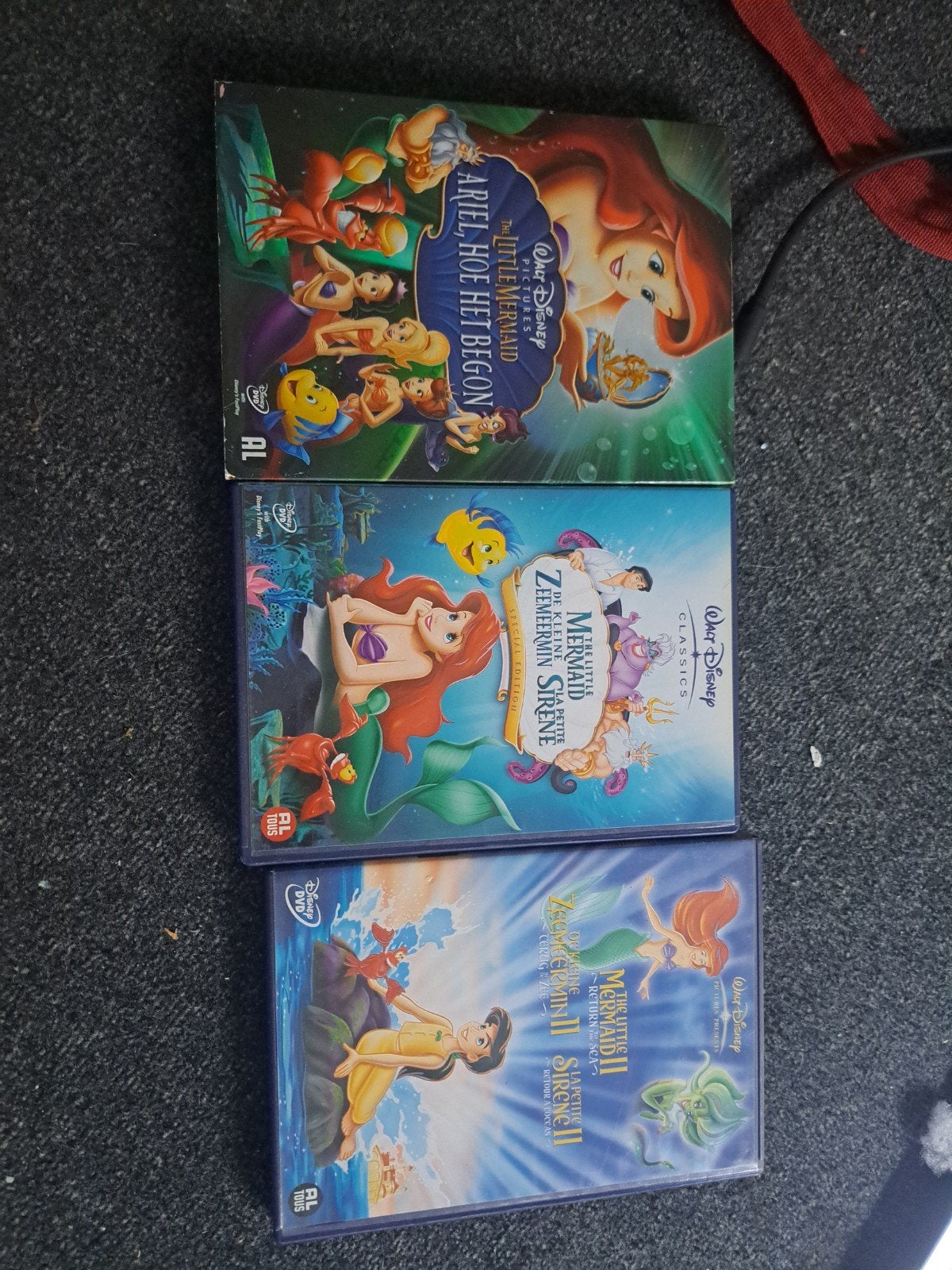 3x De Kleine Zeemeermin DVD's - Disney Collectie, Ophalen, Animatie, Alle leeftijden, Nederlands