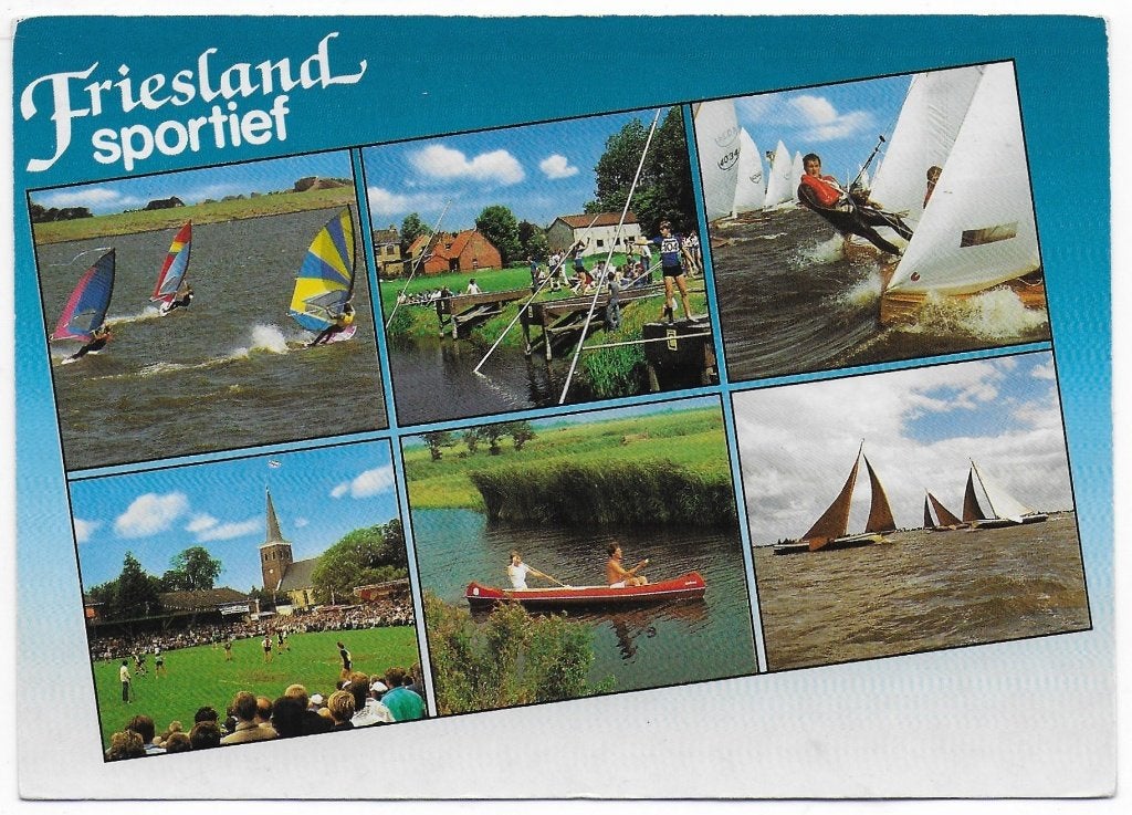Friesland Sportief gelopen Ansichtkaart ( A377 ), Ophalen of Verzenden, 1980 tot heden, Gelopen, Friesland