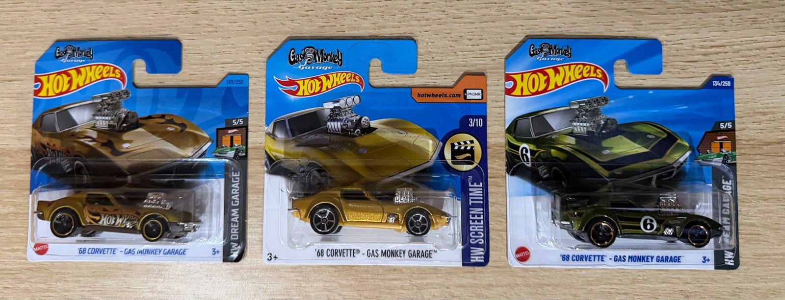 Hot Wheels '68 Corvette - Gas Monkey Garage (3 stuks), Ophalen of Verzenden, Nieuw, Auto