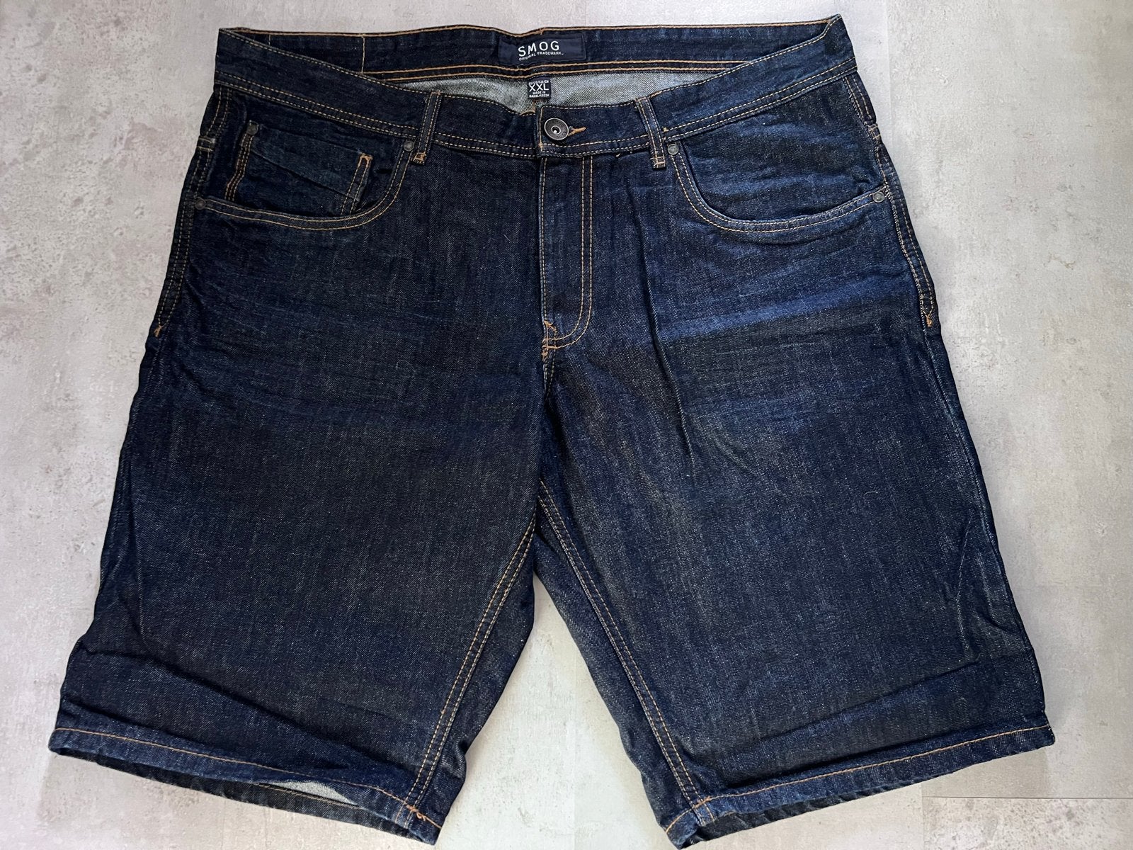 Smog heren korte spijkerbroek jeans maat XXL, Ophalen of Verzenden, Gedragen, Blauw, Overige jeansmaten