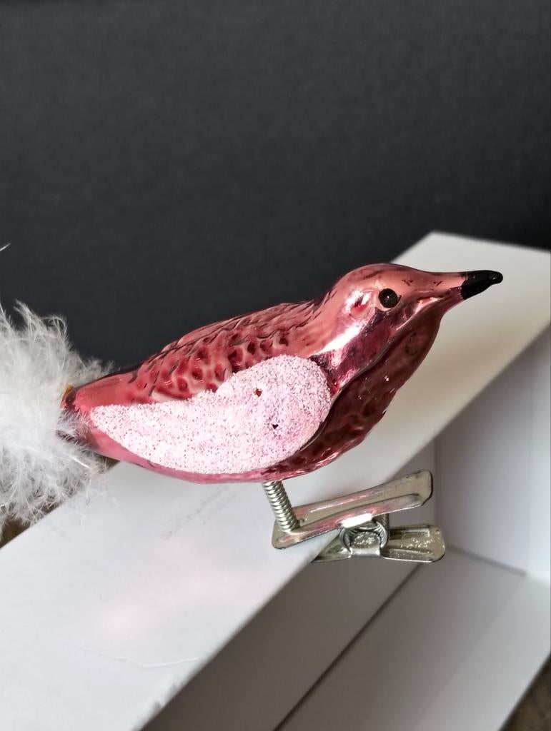 Vintage kerst ornament Vogel, Diversen, Kerst, Ophalen of Verzenden, Zo goed als nieuw