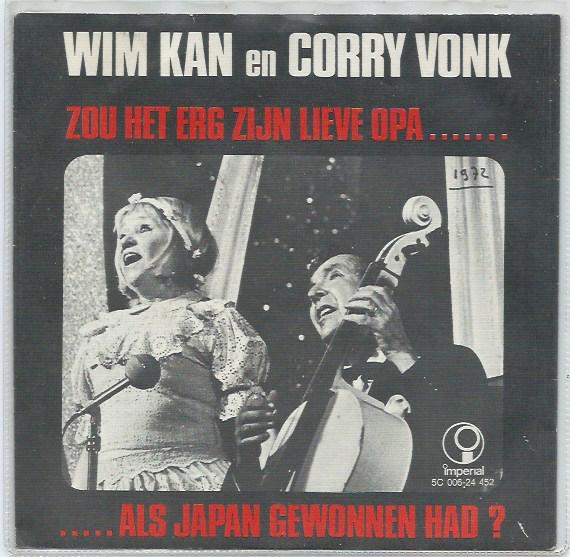 Wim Kan en Corry Vonk- Zou het erg zijn lieve Opa, Verzenden, 7 inch, Levenslied of Smartlap, Fotohoes