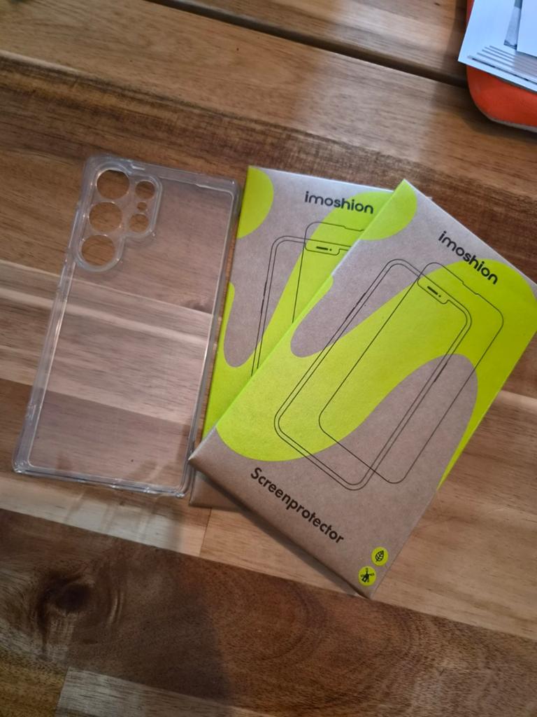2x Screenprotector + Hoesje voor Samsung Galaxy S25 Ultra, Ophalen of Verzenden, Nieuw, Overige modellen, Screenprotector