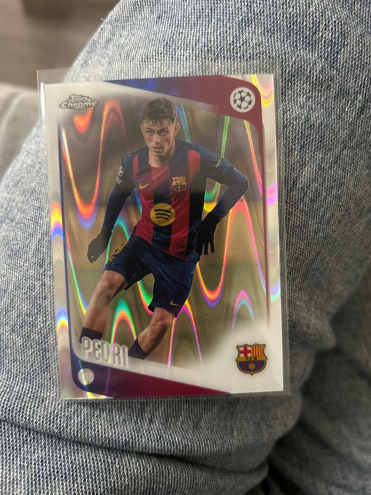 Pedri Topps Chrome Champions League Kaart FC Barcelona, Ophalen of Verzenden, Zo goed als nieuw, Buitenlandse clubs, Spelerskaart