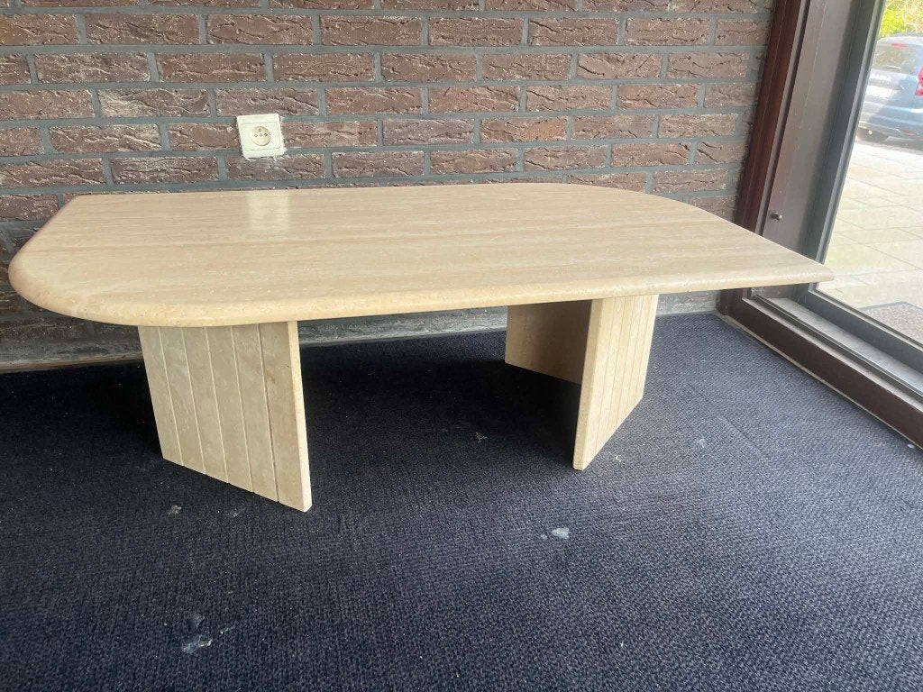 Travertin salontafel 110x60x37, Huis en Inrichting, Tafels | Salontafels, Ophalen of Verzenden, Rechthoekig, 100 tot 150 cm, 50 tot 100 cm