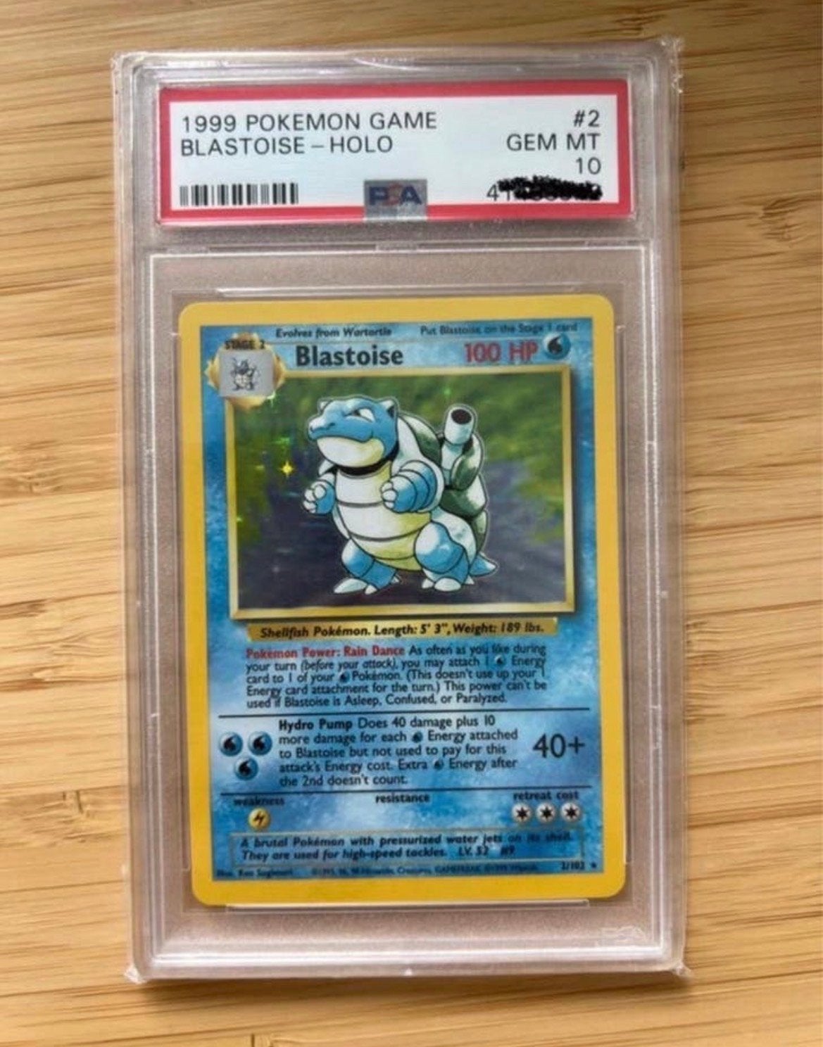 Blastoise Base Set Holo PSA 10 - Pokémon Kaart, Ophalen of Verzenden, Nieuw, Losse kaart, Foil