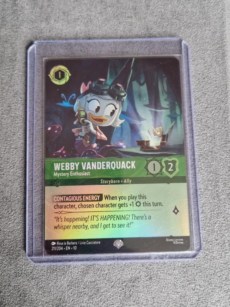 Webby Vanderquack mystery enthusiast #211 10WHI lorcana, Ophalen of Verzenden, Nieuw, Losse kaart, Foil