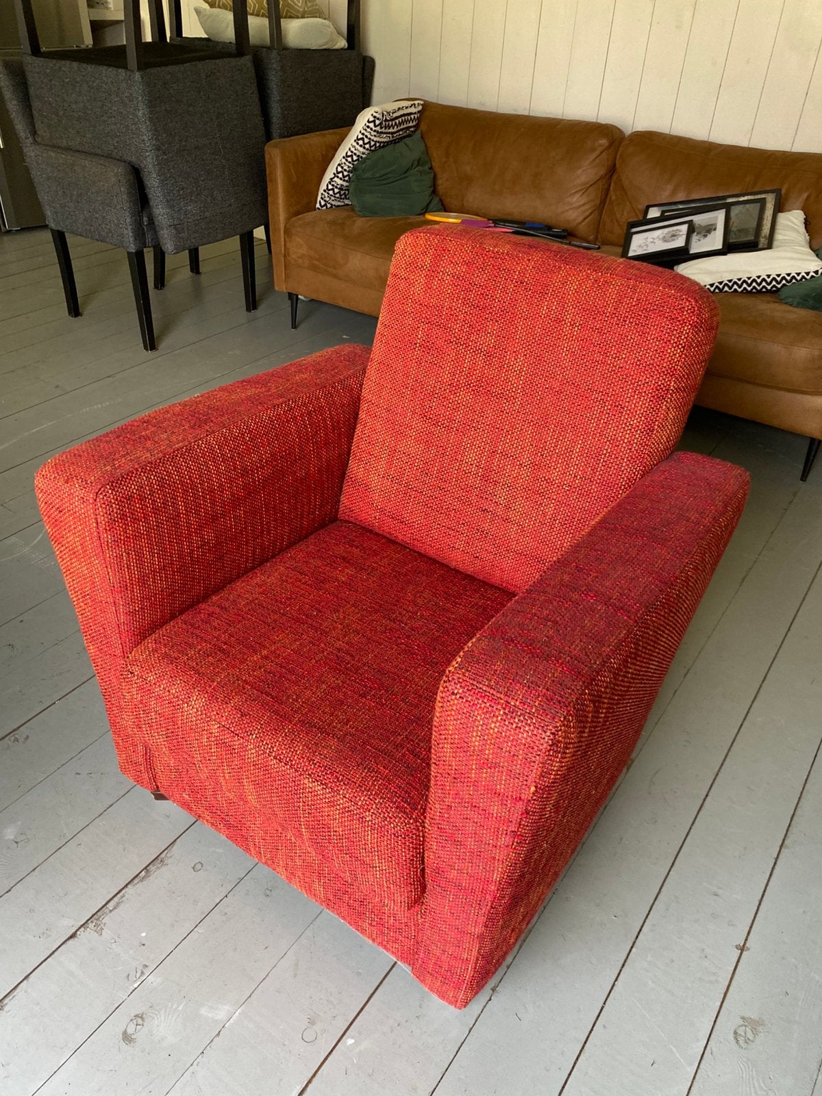Stoel (club fauteuil), Ophalen, Gebruikt, Rood, Eén