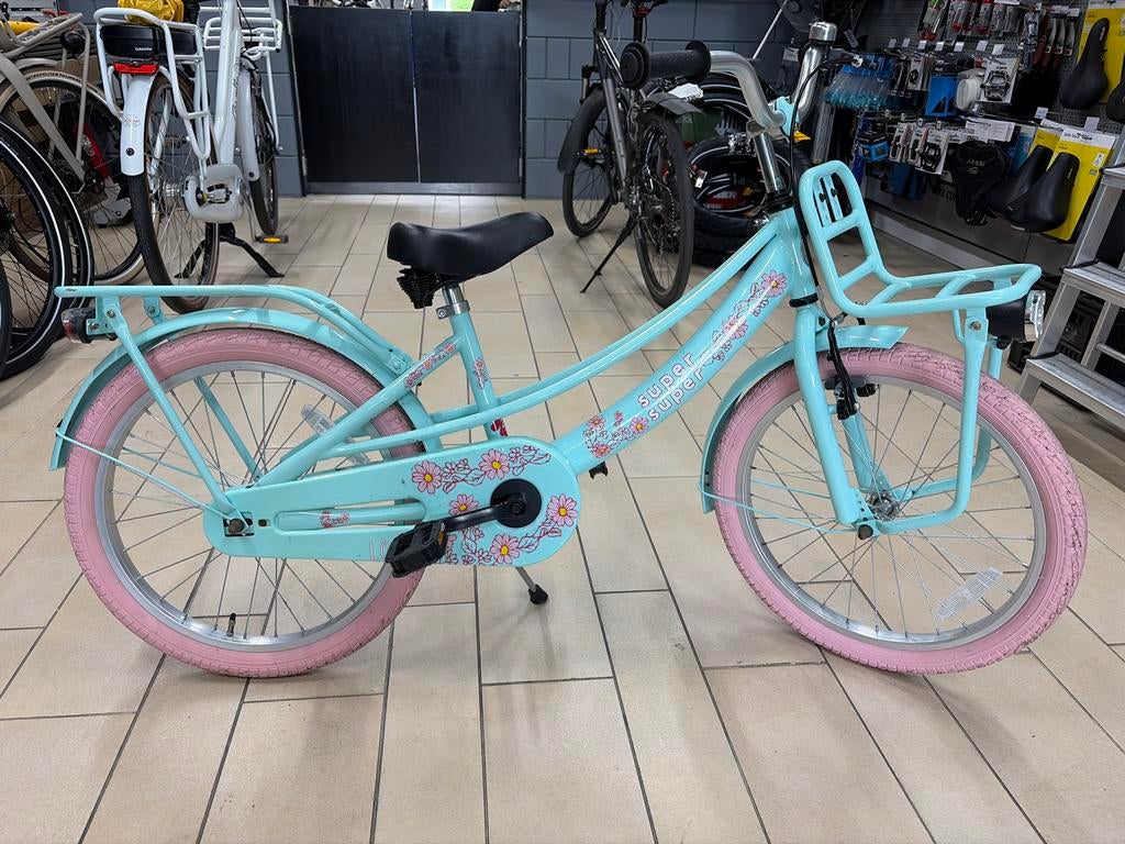SuperSuper Lola Kinderfiets 20 inch - Mintgroen/Roze, Fietsen en Brommers, Fietsen | Meisjes, Ophalen, Zo goed als nieuw, 20 inch