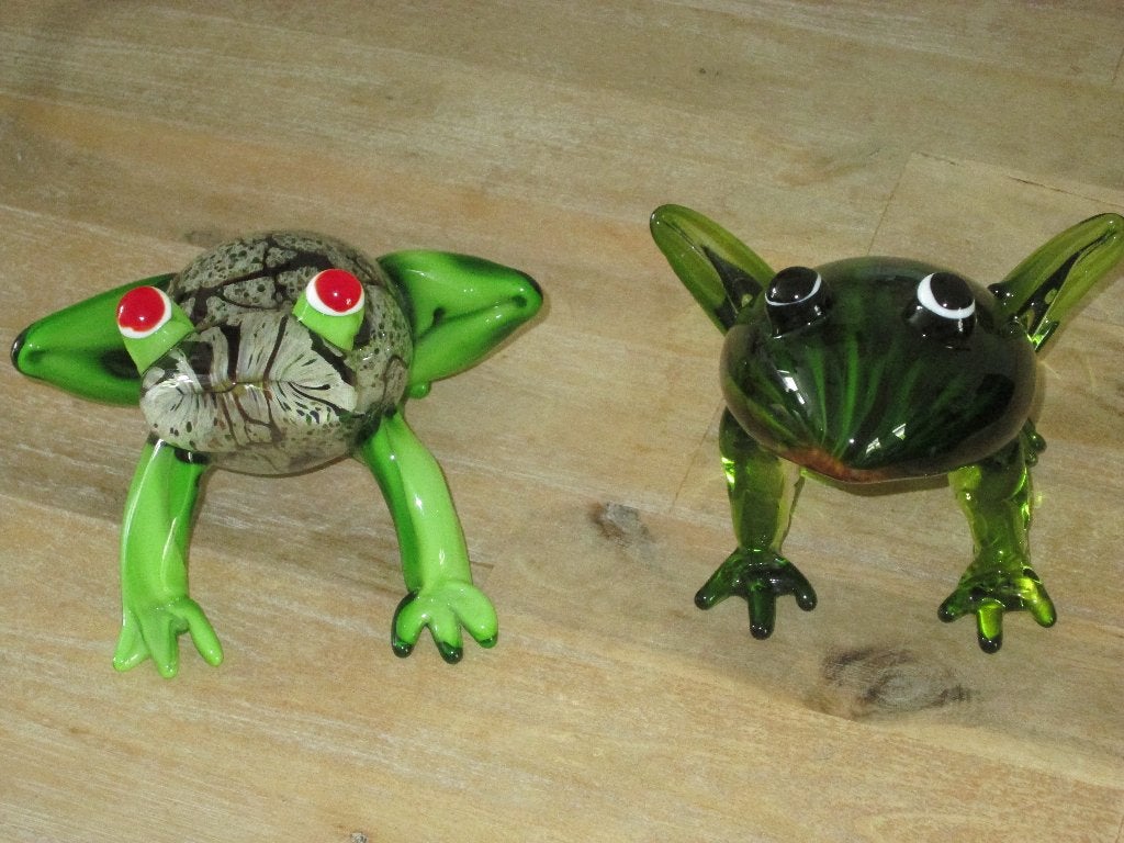 2 stuks glazen kikkers, Ophalen of Verzenden