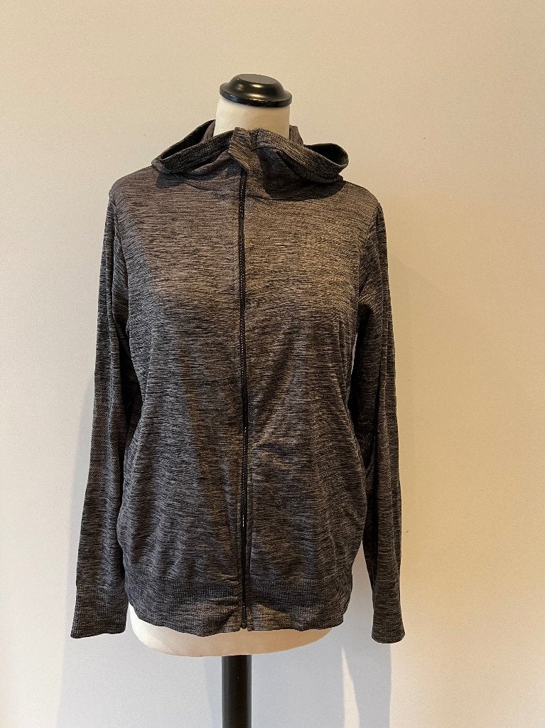Heel goed grijs H&M sport vest trui met rits hoodie L 40 42, Maat 38/40 (M), H&M Divided, Ophalen of Verzenden, Zo goed als nieuw