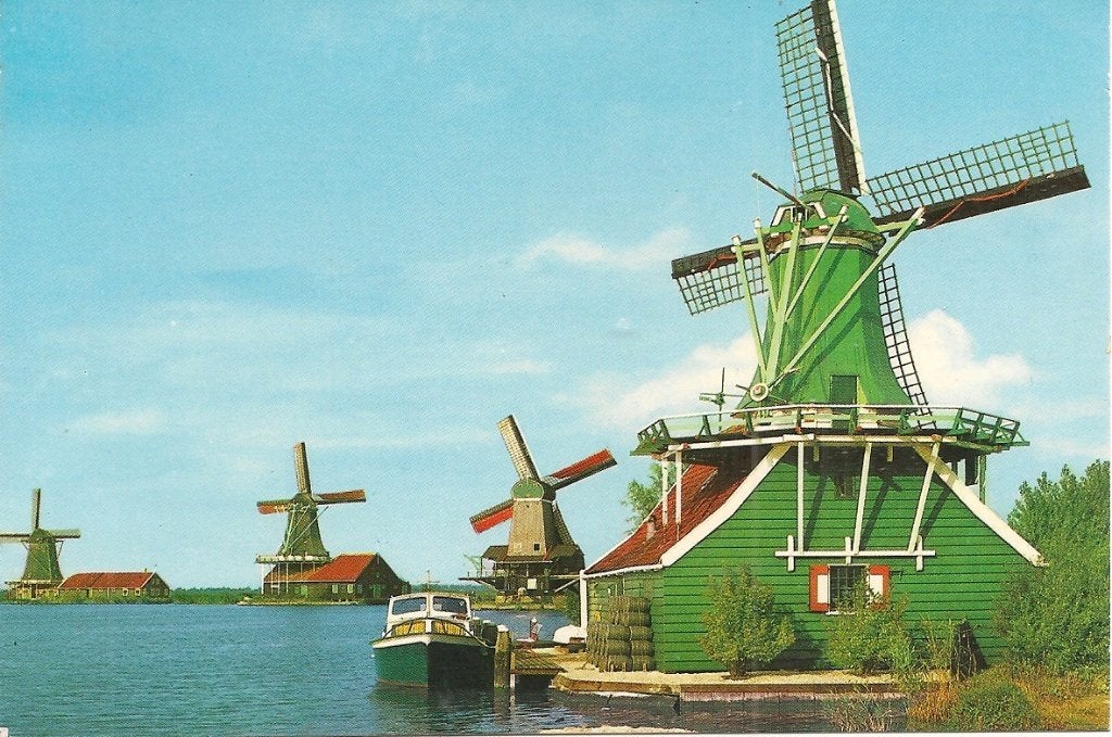 Ansichtkaart Zaanse Schans Molens Holland Ongelopen, Ophalen of Verzenden, 1960 tot 1980, Ongelopen, Noord-Holland