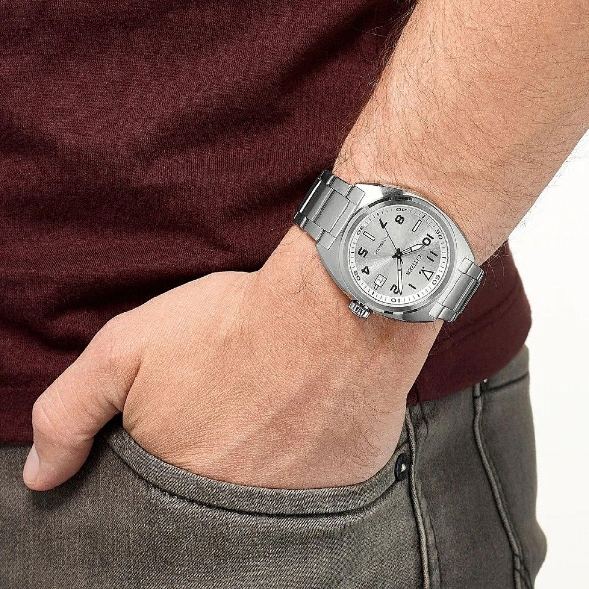 Citizen NJ0100-89A Field Pilot, Ophalen of Verzenden, Zo goed als nieuw, Grijs, IOS
