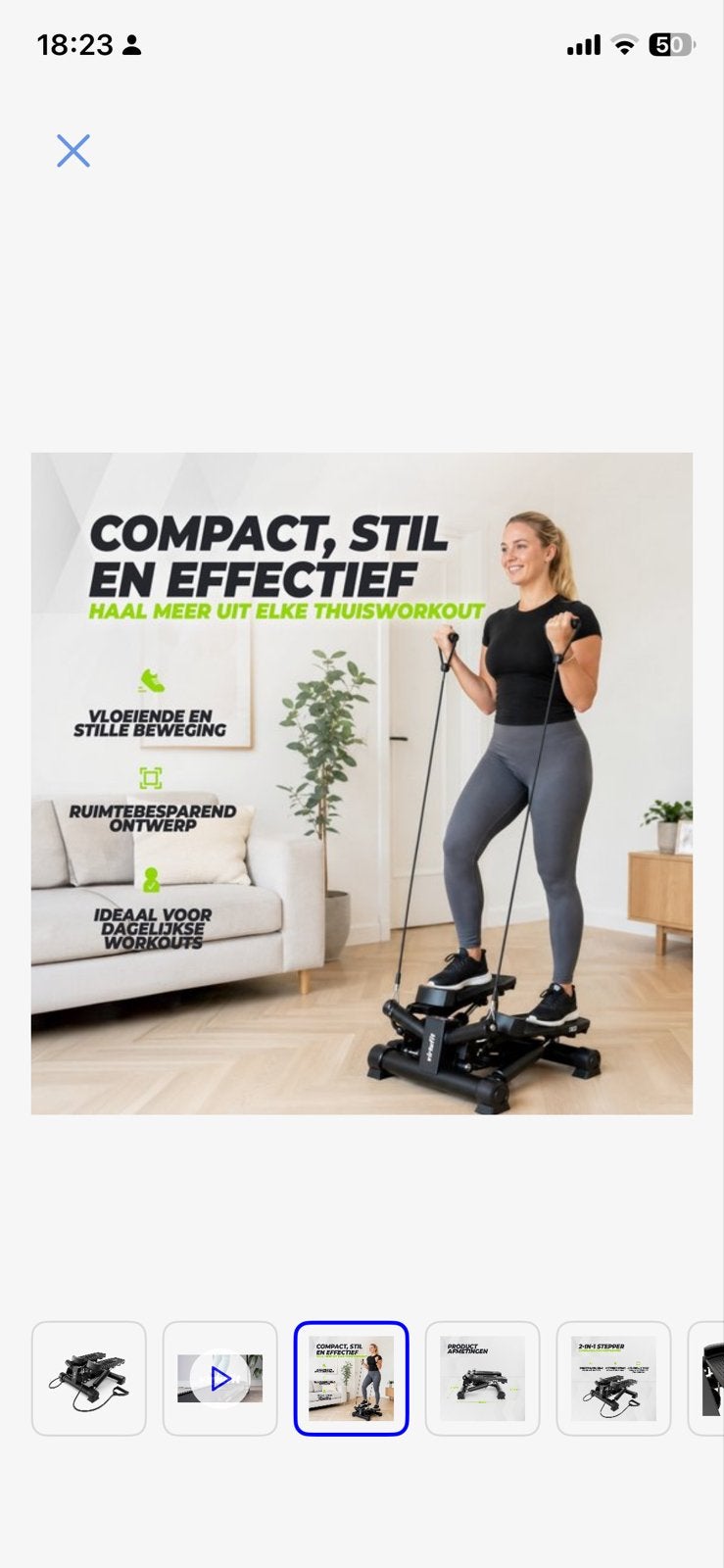 VirtuFit ST100 2-in-1 Stepper met Weerstandskabels, Sport en Fitness, Ophalen, Stepapparaat, Armen, Zo goed als nieuw
