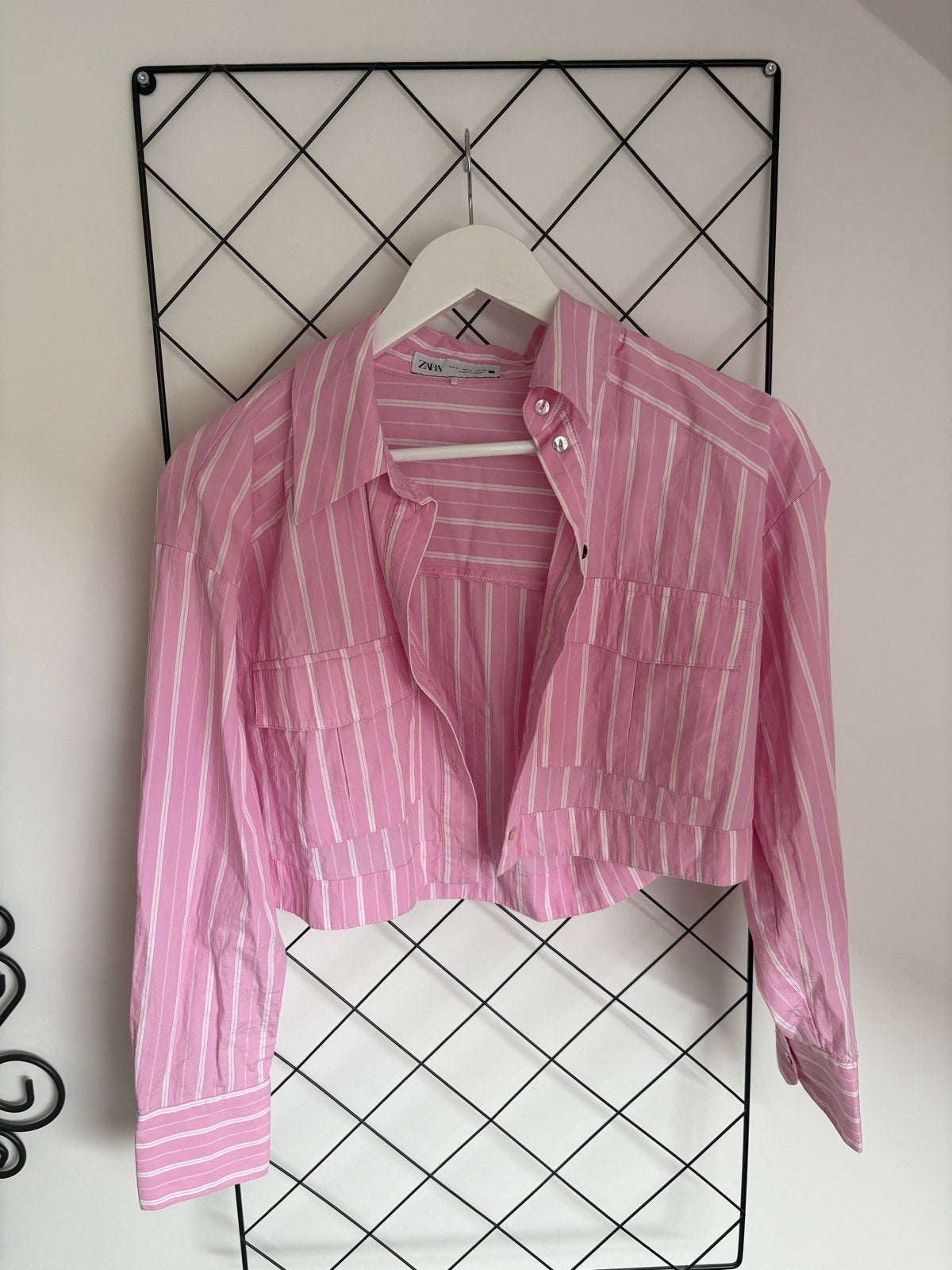 Zara cropped blouse roze gestreept – maat S, Kleding | Dames, Ophalen of Verzenden, Zo goed als nieuw, Maat 36 (S), Roze