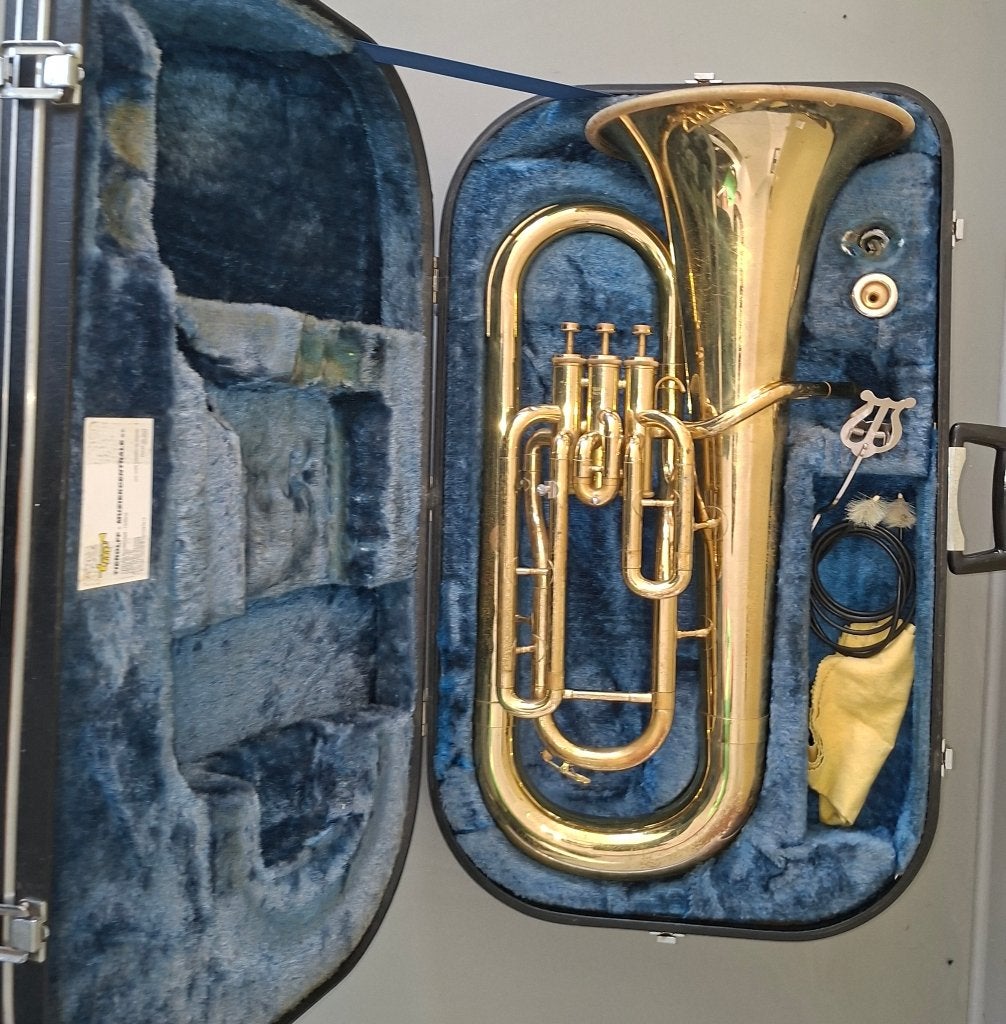 Te koop Tuba, Ophalen, Gebruikt, Euphonium of Tenortuba, Met koffer of draagtas
