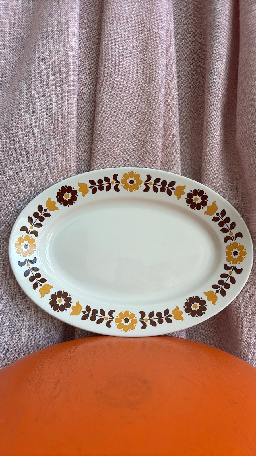 Vintage Richard Ginori Laveno serveerschaal bloemmotief, Ophalen of Verzenden