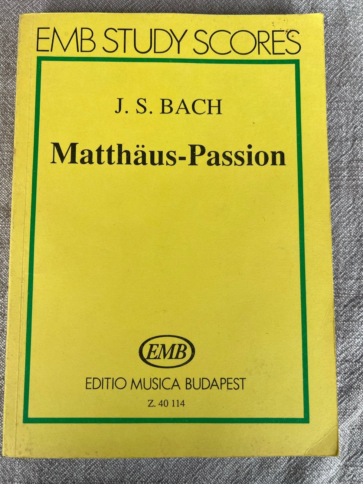 J.S. Bach Matthäus-Passion Partitur - EMB Study Scores, Gebruikt, Klassiek, Ophalen of Verzenden, Koor